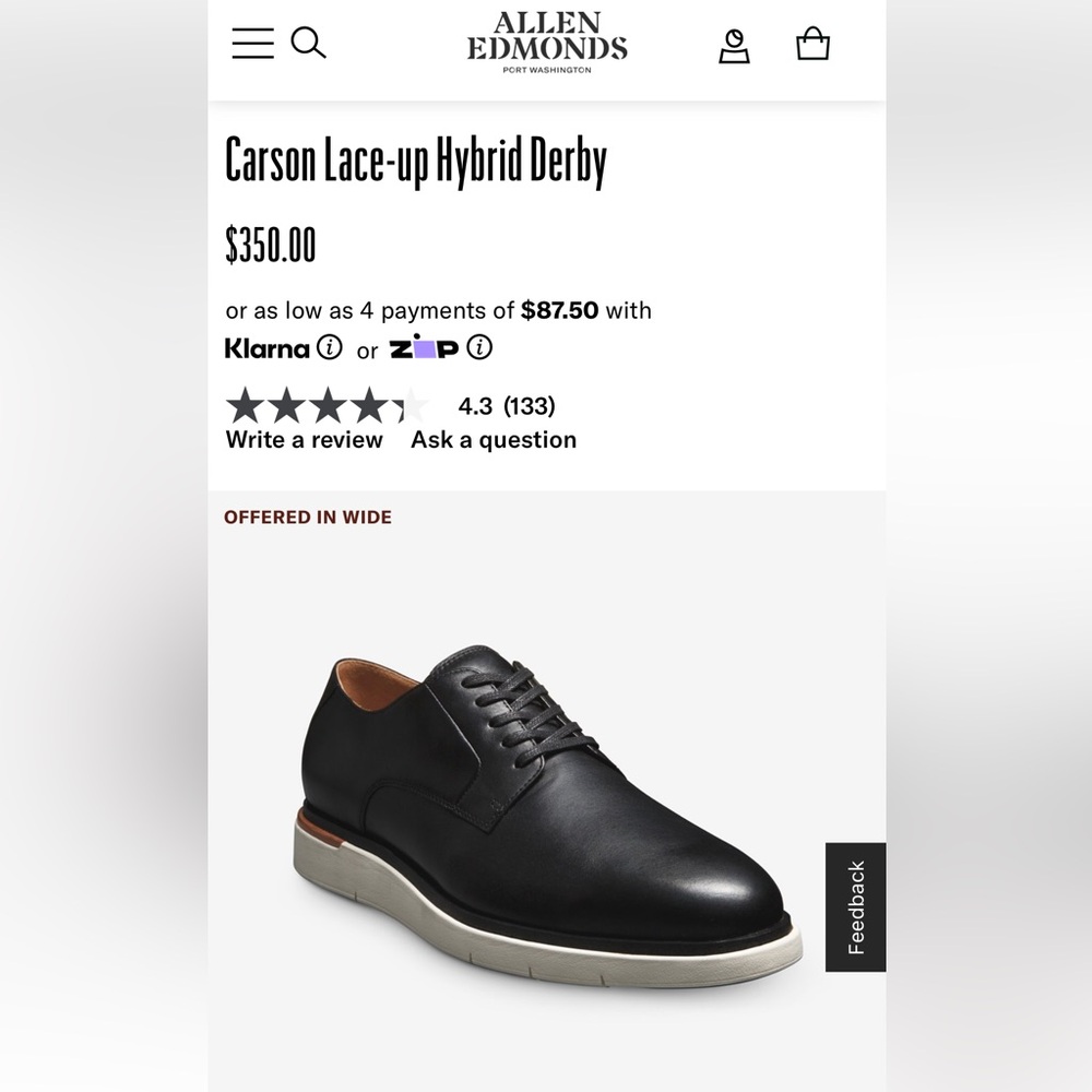COPY - Allen Edmonds Black Leather Men's Dress Shoes
